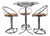 Mid-Century Modern Dining Chairs with Table, Italy, 1970s, Set of 5 For Sale