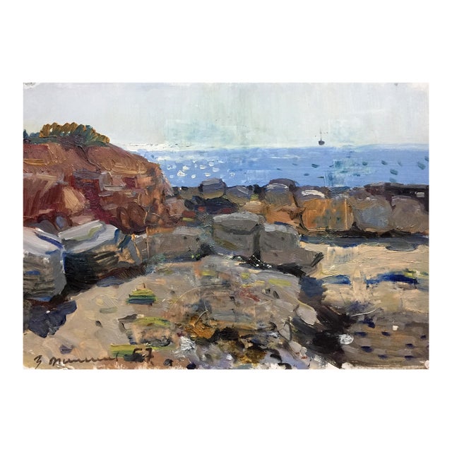 1950s Oil Painting Seascape Filippov Z. I. For Sale