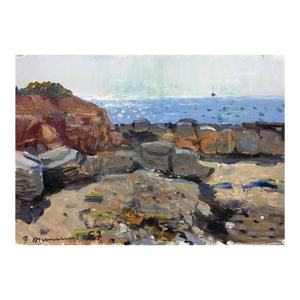 1950s Oil Painting Seascape Filippov Z. I.