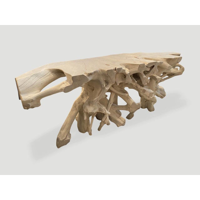 Andrianna Shamaris St. Barts Teak Wood Console For Sale - Image 12 of 18