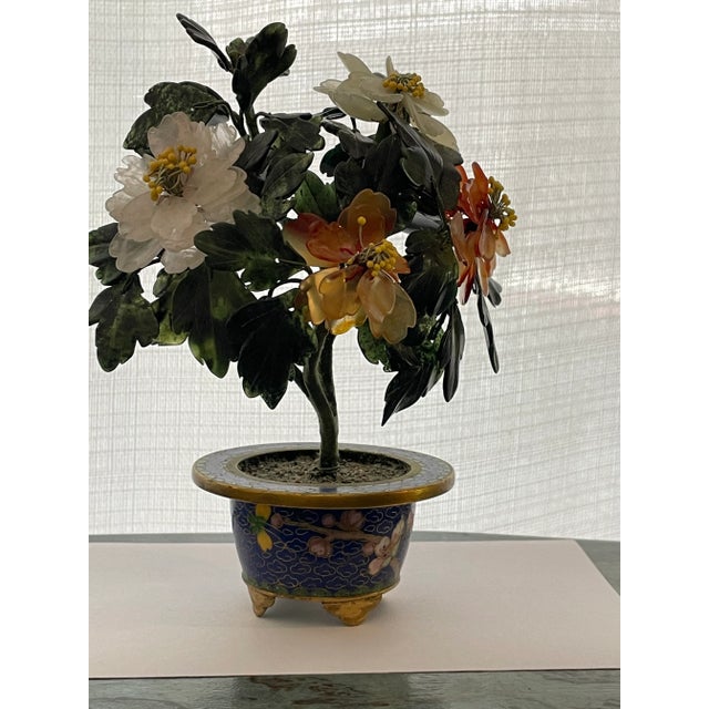 Vintage Miniature Chines Hard Stone Jade Tree For Sale In Miami - Image 6 of 12
