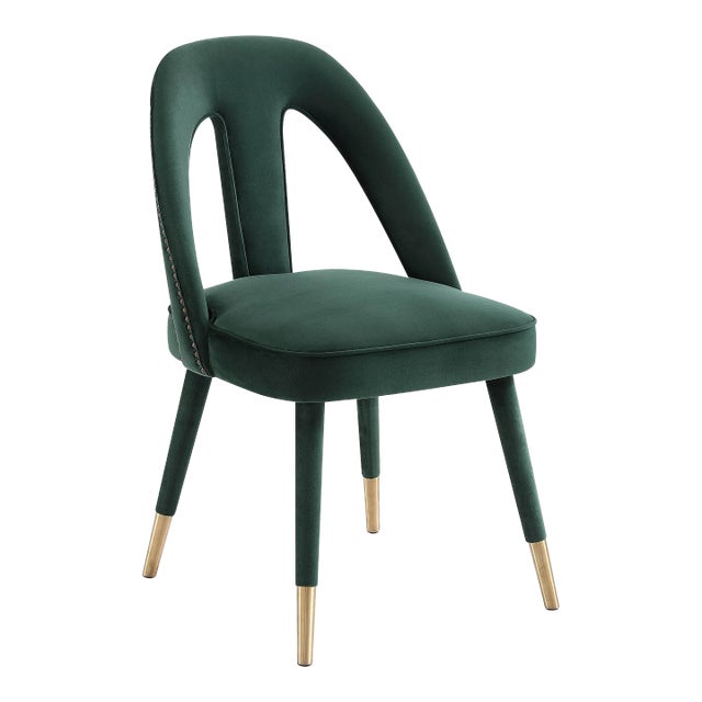 Petra Forest Green Velvet Side Chair For Sale