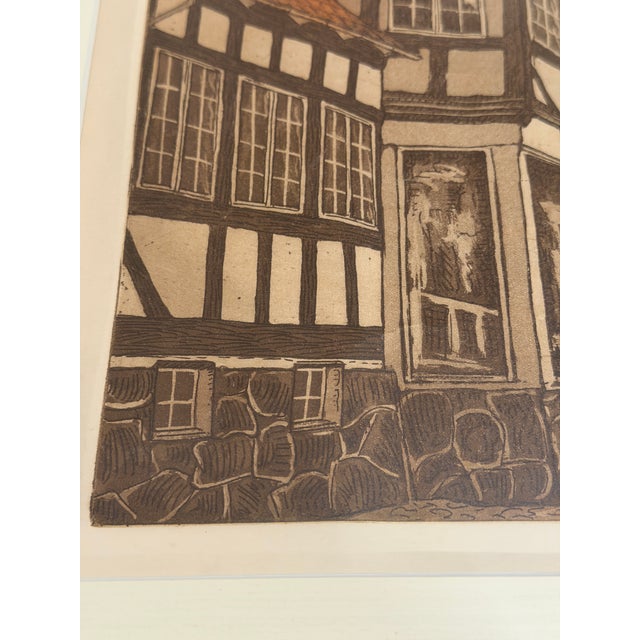 Late 20th Century Otto Holm - Sønderborg Street Scene, Hand-Colored Etching For Sale In Washington DC - Image 6 of 10