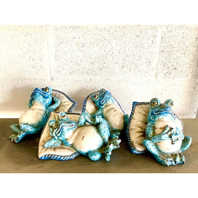 Vintage Italian Ceccarelli Hand Painted Frogs - a Pair For Sale - Image 4 of 8