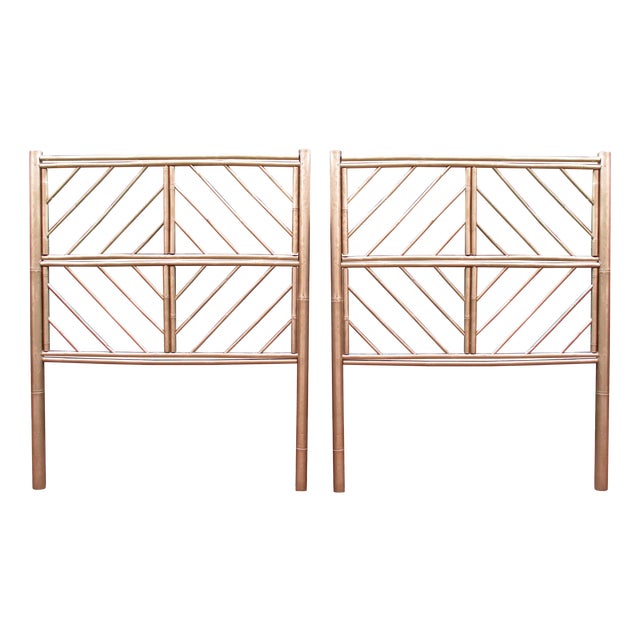 Gold Chippendale Bamboo Twin Headboards A Pair Chairish