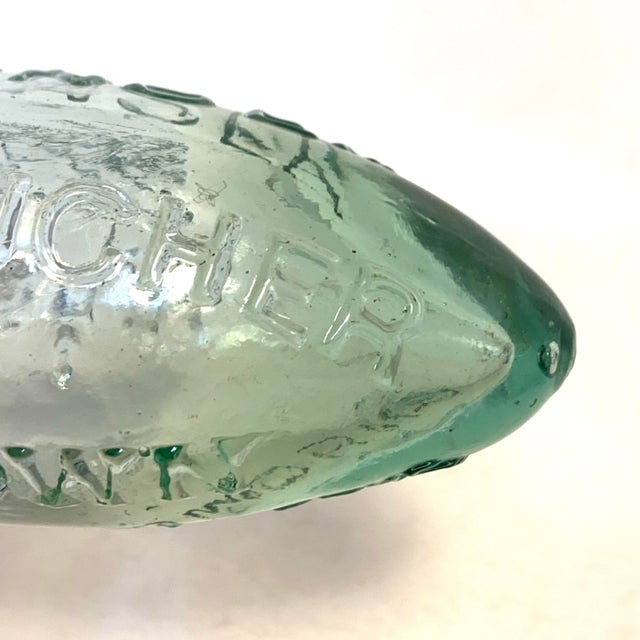 Glass Late 19th Century R. Boucher Swansea Aqua Glass Torpedo Bottle For Sale - Image 7 of 12