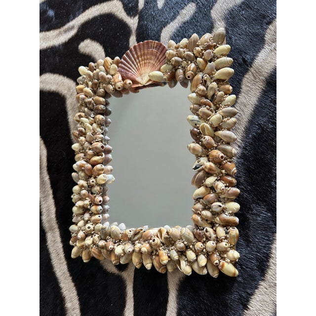 Tony Duquette Vintage French Mid Century Seashell Wall Mirror For Sale - Image 4 of 12