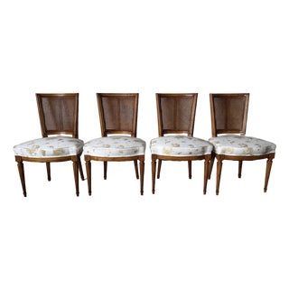 Vintage French Louis XVI Style Cane Back Dining Chairs – Set of 4 For Sale