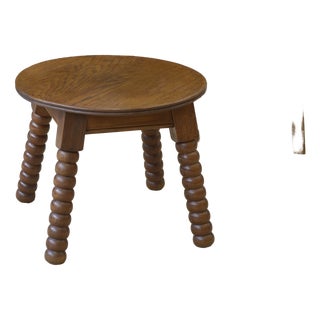 Oak Side Table in the style of Charles Dudouyt, 1950s For Sale