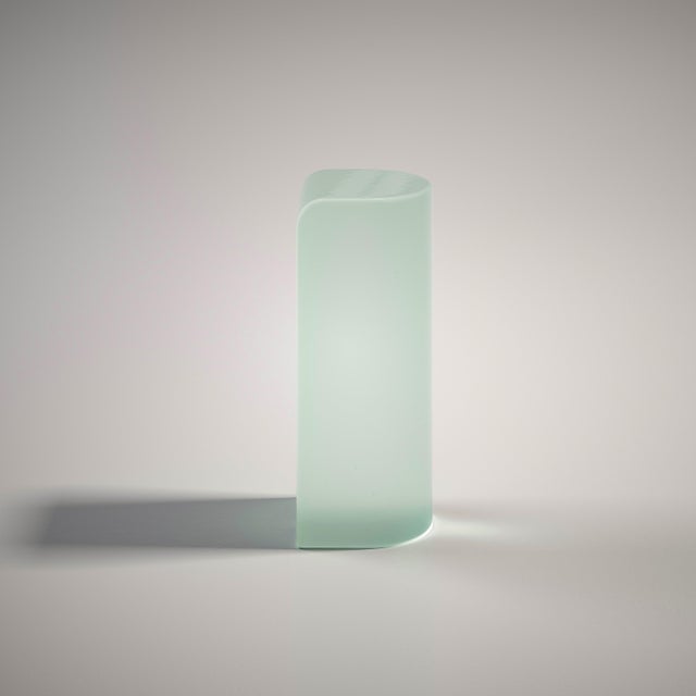 Olaf Pink Polished and Etched Cast Glass Sculptural Side Table by Fred&Juul For Sale - Image 4 of 7