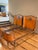 Beautiful antique satinwood and mahogany twin beds featuring handpainted details throughout. Each curved head/foot board...