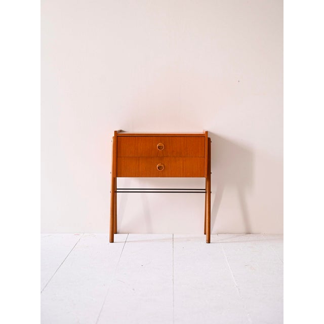 Scandinavian Teak Bedside Table, 1960s For Sale - Image 12 of 12