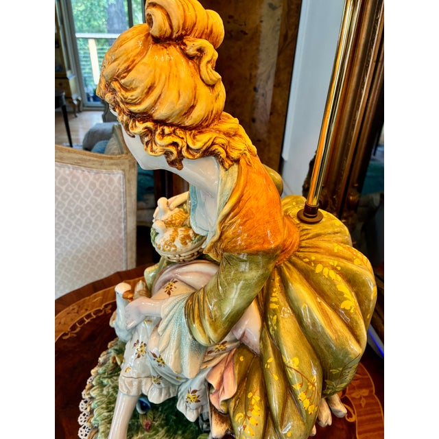 Ceramic Large Vintage Italian Ceramic Lamp Signed D Polo Uiato For Sale - Image 7 of 10