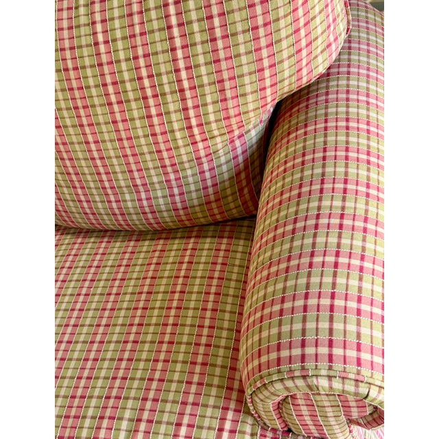 Harden English Country Plaid Club Chair & Matching Ottoman – Traditional Tartan Upholstery For Sale - Image 14 of 15