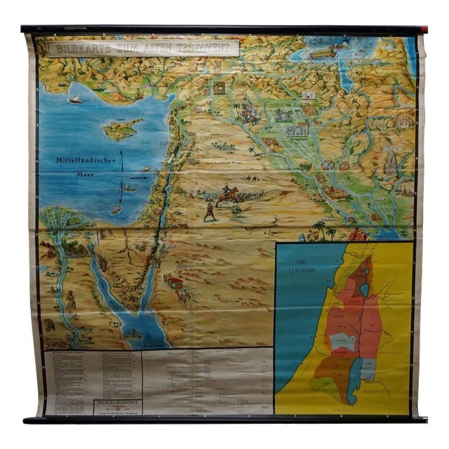 Old Testament Rollable Wall Chart Picture Poster For Sale