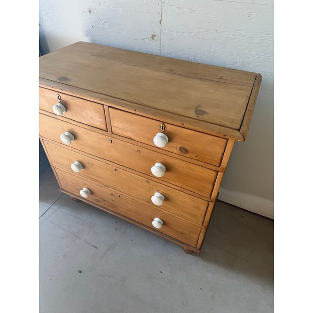 Victorian Antique Pine Two Over Three Drawers - Chest of Drawers From England For Sale - Image 3 of 18
