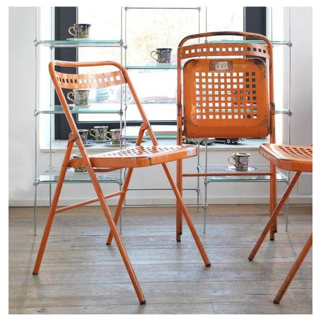 Industrial Folding Chairs, 1980, Set of 3 For Sale - Image 3 of 5
