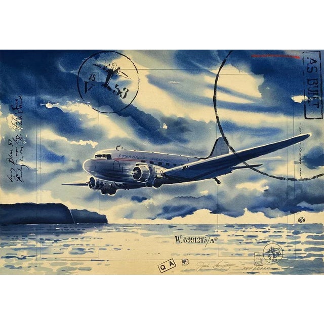 Jack LEAROY STARBROOK AIRLINES - COMING IN OVER THE WHITE SAND 1995 lithograph on BFK Rives paper signed and numbered in...
