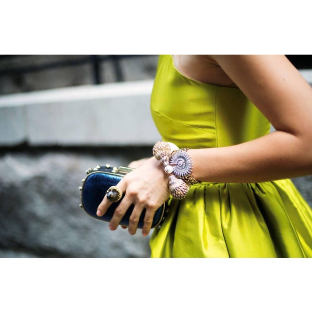 Miriam Salat "St Tropez" multi color translucent Resin & White Topaz Ring For Sale - Image 14 of 18