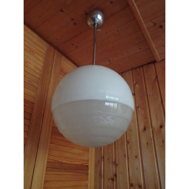 Bauhaus Pendant Lamp in Glass and Aluminum Rod, 1920s For Sale - Image 6 of 6
