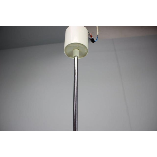 Czechoslovakian Space Age Pendant Lamp in Opaline Milk Glass, 1970s For Sale - Image 6 of 10