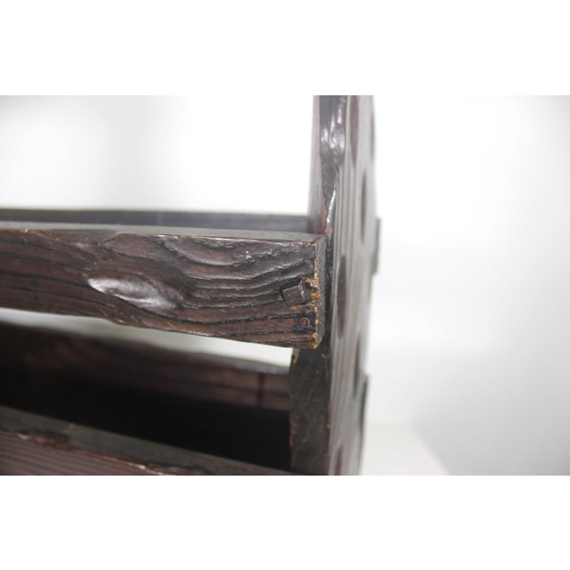 1960s Solid Wood Spanish Brutalist Magazine Rack Holder Revival For Sale - Image 18 of 18