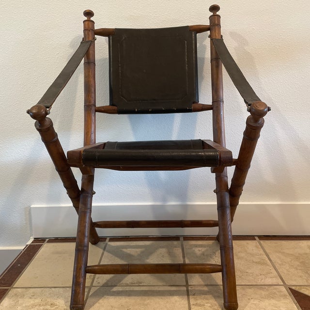 Sienna Mid 20th Century Campaign Folding Chair For Sale - Image 8 of 8