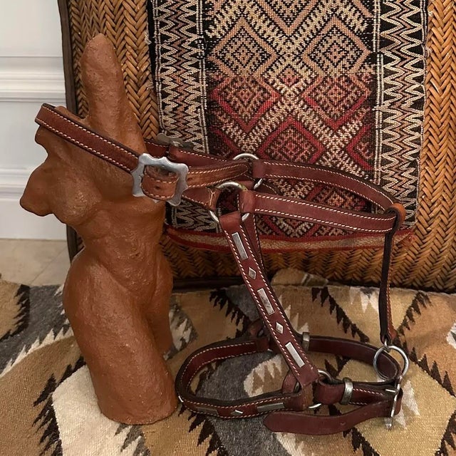 Vintage Equestrian 1970’s Leather Horse Halter For Sale - Image 12 of 15