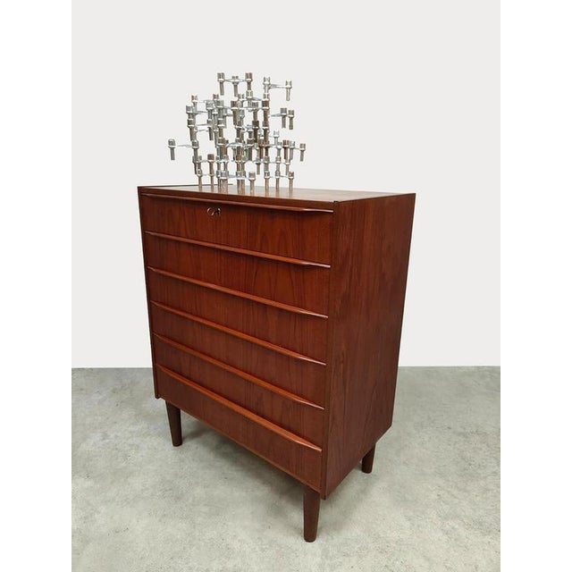 Vintage Danish Chest of Drawers in Teak, 1950s For Sale - Image 3 of 6