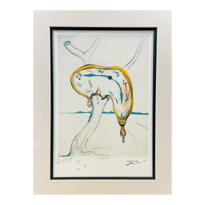 1970s Melting Clock Surrealist Abstract Lithograph Attribute Salvador Dali