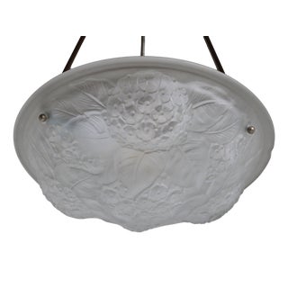 Vintage Art Deco French Pendant Light in Glass, 1920 For Sale