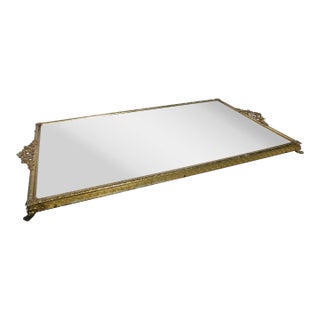 Vintage Mirrored and Brass Vanity Tray Circa 80s For Sale