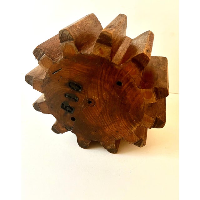 Rustic Wooden Cog or Gear Part For Sale - Image 3 of 7