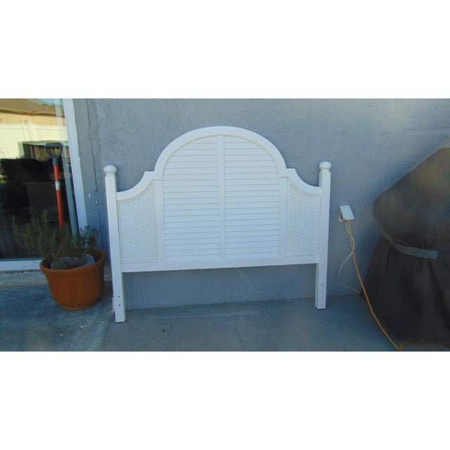 Wooden Cottage Style White Queen Size Headboard Coastal Chairish