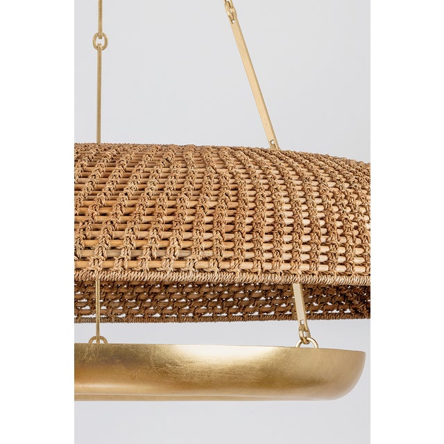 Hudson Valley Lighting Oaklyn 36 in. 6 Light Chandelier in Vintage Gold Leaf Finish For Sale In New York - Image 6 of 11