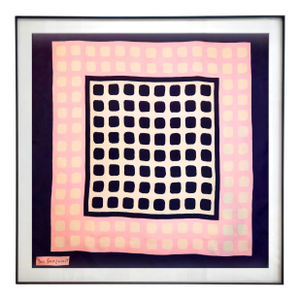 Framed Yves Saint Laurent Silk Scarf 1980s - Midnight Black Frame