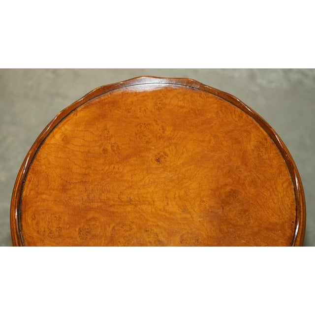 Vintage Burr Walnut Tripod Tables, Set of 2 For Sale - Image 5 of 18