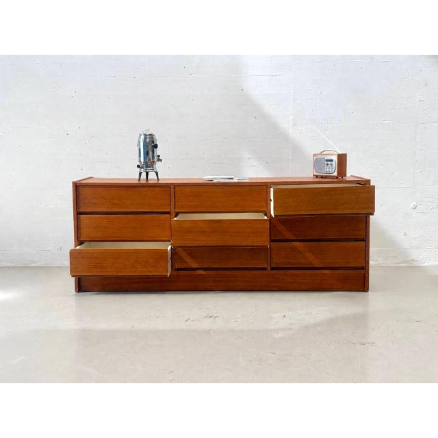 Long Mid-Century Danish Teak Chest of Drawers, 1960s For Sale - Image 4 of 12