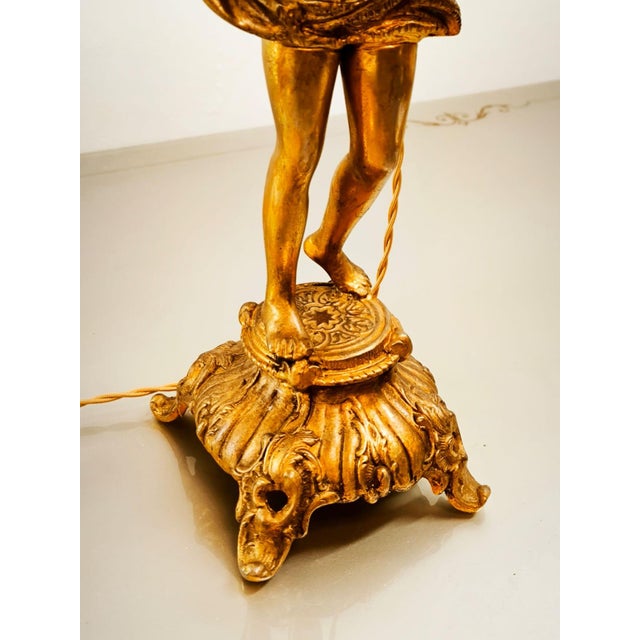 Metal Bronze Putto Lamp with Six Lights For Sale - Image 7 of 18