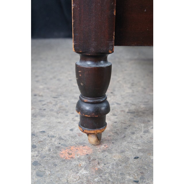 Early 20th Century Antique Mahogany Sheraton Style Full Size 4 Post Open Pediment Bed For Sale - Image 5 of 12