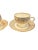 Late 20th Century Vintage Wedgwood Gold Florentine Bone China Leigh Shaped Footed Cups and Saucers for Two - 4 Pieces For Sale - Image 5 of 10
