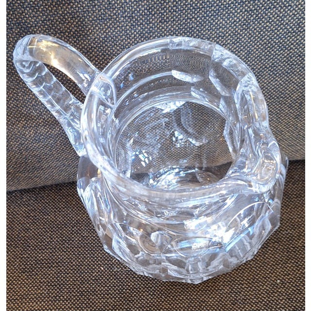 Vintage Scalloped Cut Crystal Glass Jug, 1950s, in Very Good conditions. Designed 1950 to 1959
