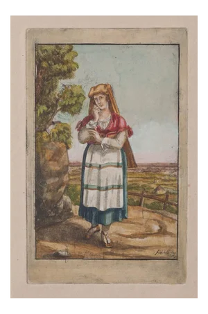 Bartolomeo Pinelli, Roman Costume, Etching, 1831