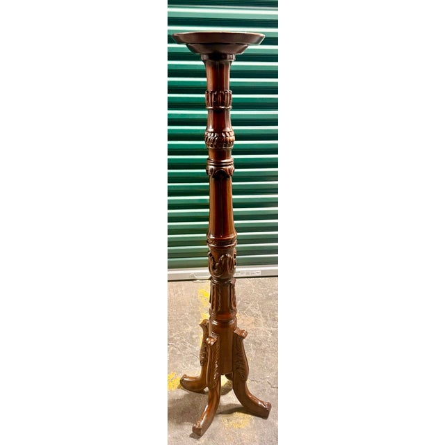 Wood Late 20th Century Mahogany Torchiere Stand For Sale - Image 7 of 9