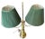 Brass Monumental Vintage Brass Bouillotte Table Lamp With Custom Hunter Green Pleated Shades — Ralph Lauren / Visual Comfort For Sale - Image 8 of 15