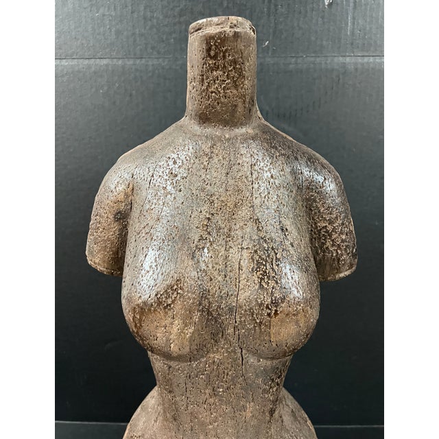 Late 20th Century Carved Solid Wood Female Torso Sculpture For Sale In New York - Image 6 of 10