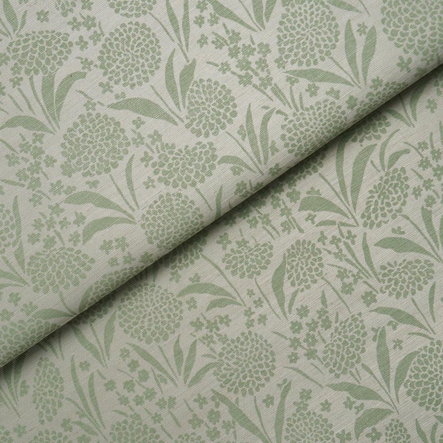 Schumacher Sample - Schumacher Chrysanthemum Sisal Wallcovering In Willow For Sale - Image 4 of 6
