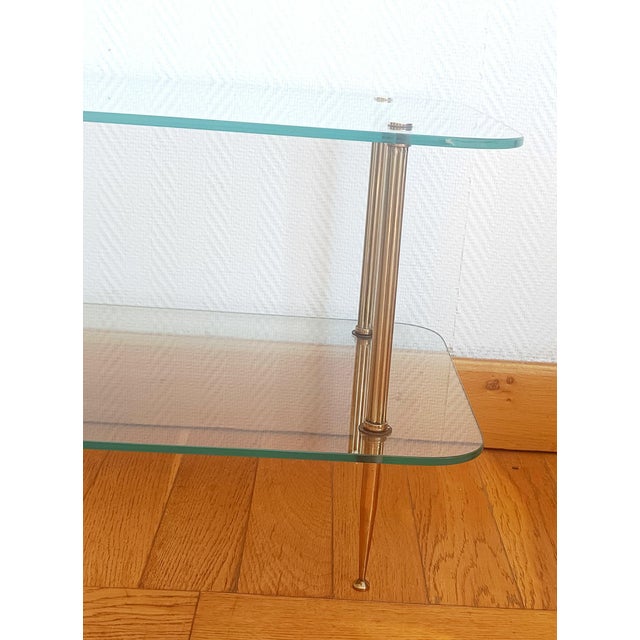 Vintage Coffee Table in Brass and Glass, 1960 For Sale - Image 4 of 11