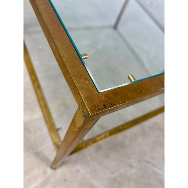 Metal Brass and Glass Side Tables, 1960s For Sale - Image 7 of 9