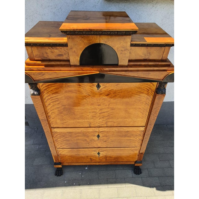 Biedermeier Secretary in Birch, 1815 For Sale - Image 12 of 18